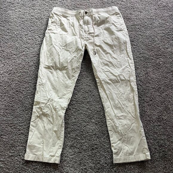 Reyn Spooner Chino Pants Tan Khaki Outdoor 100% Cotton Relaxed Drawstring Sz 2XL - Picture 1 of 8